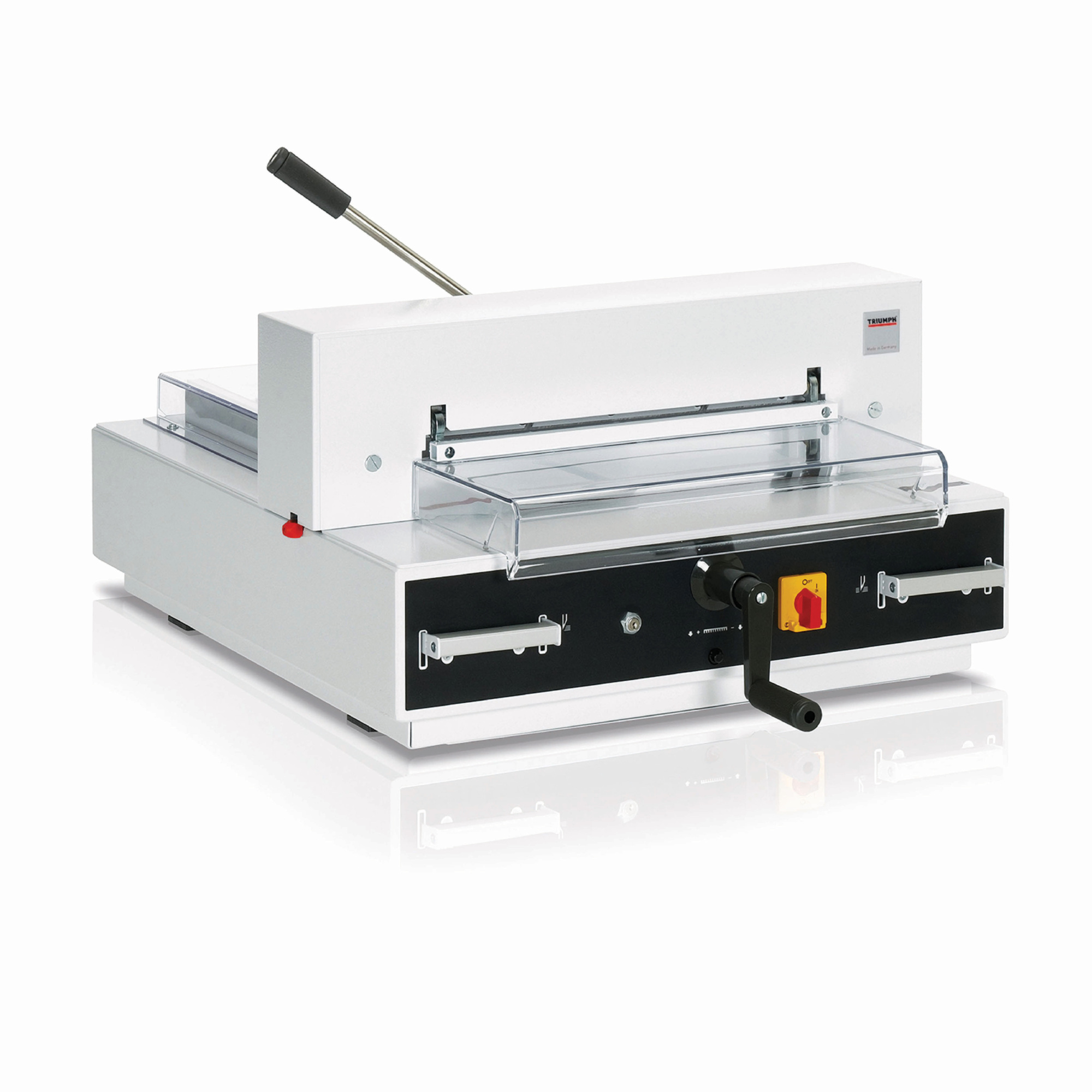 TRIUMPH Semi-Automatic Tabletop Paper Cutter — 16 7/8in. Cutting Width, Electric Blade Drive, German Steel Blade, SCS Safety, Model# 4315